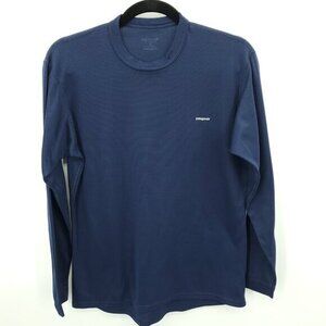 Men's Patagonia Midweight Capilene Crew Neck Long Sleeve Base Layer Top M Navy